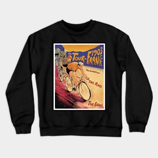 Le Tour Vintage Competing Tour De France Bicycle Racing Print Crewneck Sweatshirt